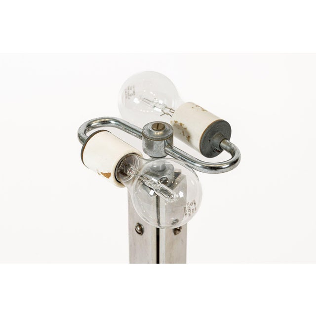 Silver Vintage Mid Century Silver & White Acrylic Shade Table Lamp For Sale - Image 8 of 12