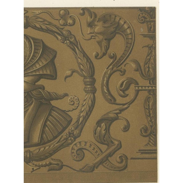 19th Century Ferdinand Séré, Carved Chest Panel with Helmeted Bust, 1851, Chromolithograph For Sale - Image 5 of 8