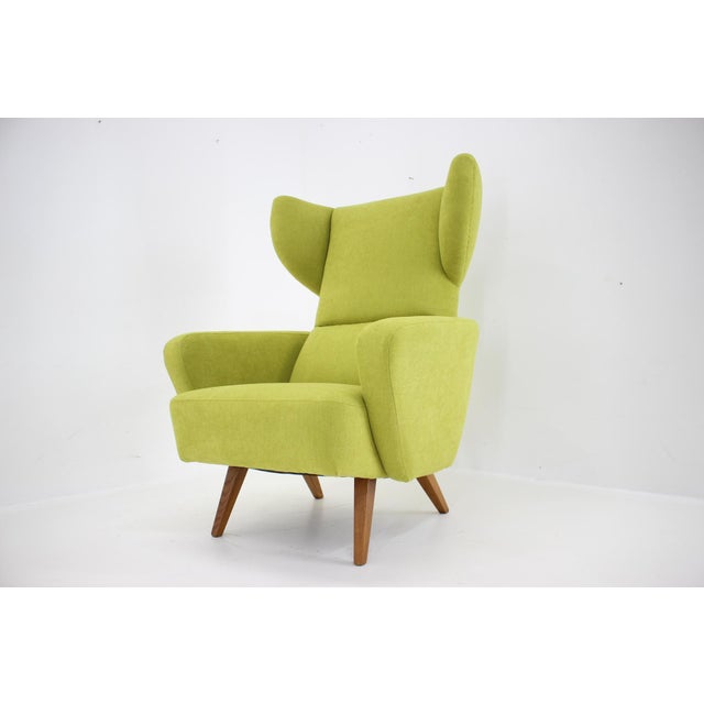 Wing Chair, Czechoslovakia, 1960s For Sale - Image 11 of 15