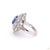 2.58 Carat Old European Cut Diamond Blue Sapphire Gold Ring, Size 6.5 For Sale - Image 4 of 9