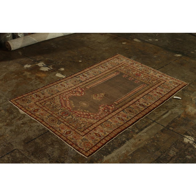 Traditional 1920s Antique Kayseri Rug in Red, Gold & Beige Floral Pattern For Sale - Image 3 of 6