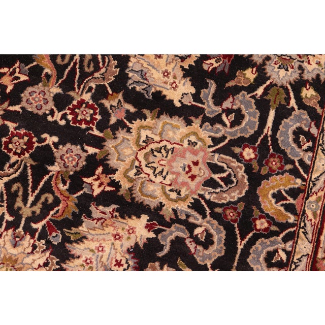 1990s Floral 1990's Agra Pak-Persian Black/Red Wool Rug - 6'0'' X 9'2'' For Sale - Image 5 of 9