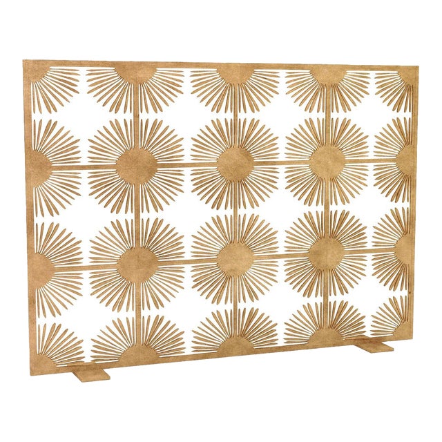 Brilliant Gold Halo Fireplace Screen For Sale