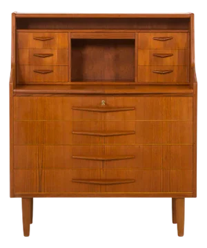 Mid-Century Modern Danish Teak Secretaire Cabinet with Desk and Vanity, 1960s