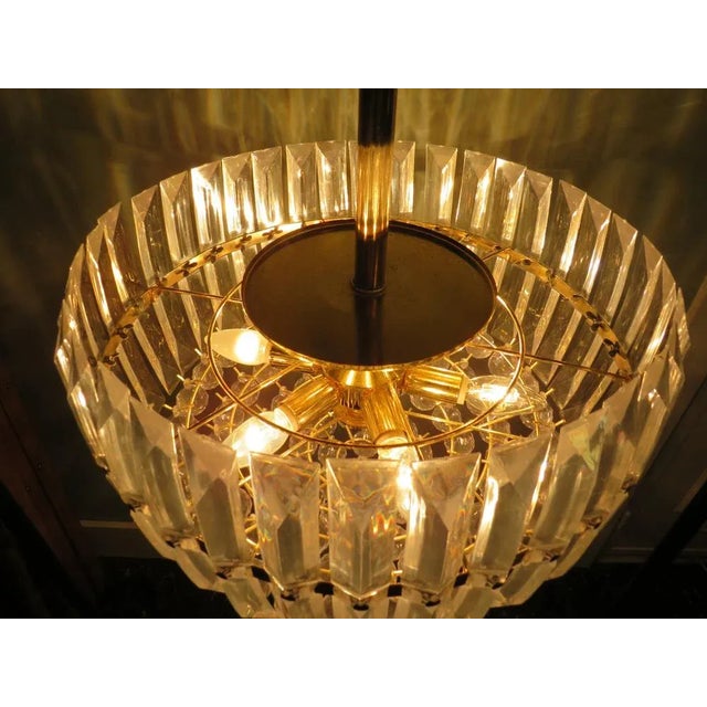 Metal Hollywood Regency Chandelier, 1970 For Sale - Image 7 of 8