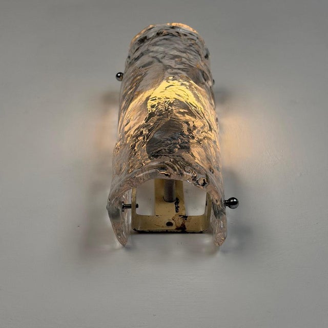 Murano Ice-Textured Glass Wall Sconces from Mazzega, Italy, 1970s, Set of 2 For Sale - Image 18 of 18