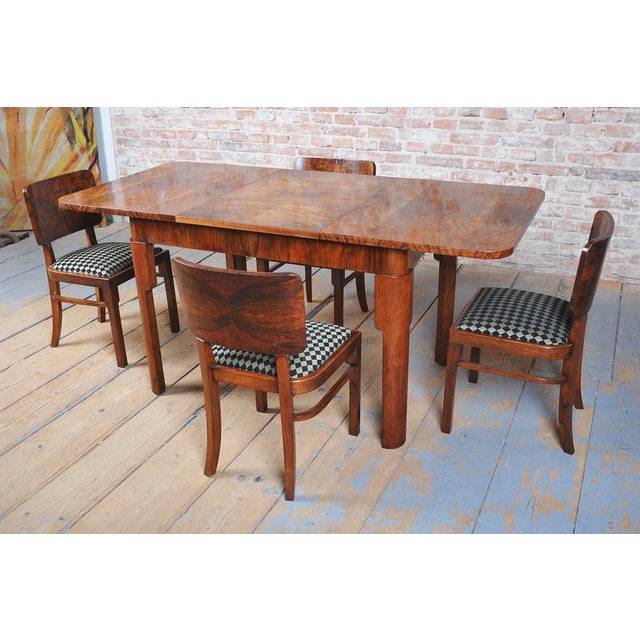 Art Deco Extendable Dining Table in Beech and Spruce, Czech, 1930s For Sale - Image 14 of 18