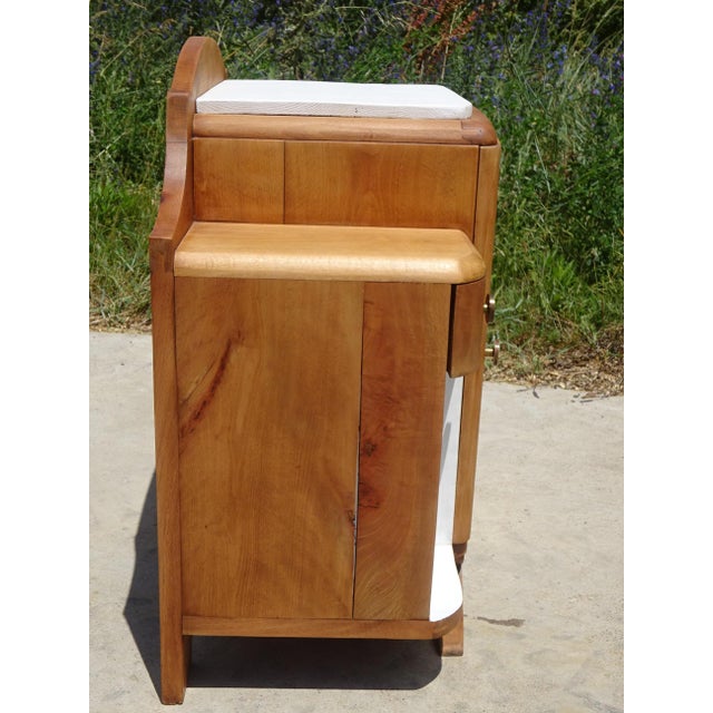 Large Art Deco Bedside Table in Light Wood, 1930s For Sale - Image 14 of 17
