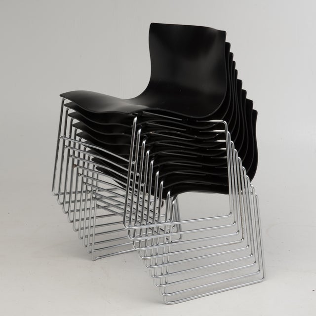 Knoll Handkerchief Chair Lella & Massimo Vignelli Black Stacking Chairish