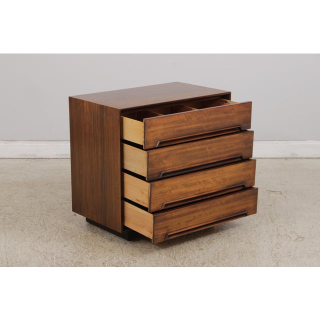 Drexel Drexel Perspective Mid Century Modern Walnut 4 Drawer Chest For Sale - Image 4 of 18