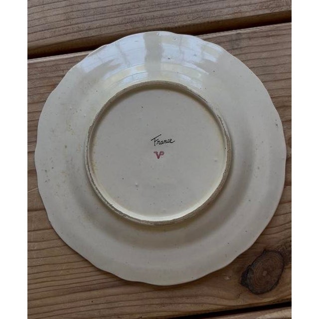 White Set of 7 Vintage Hand Painted Veuve Perrin Plates For Sale - Image 8 of 10