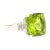 Vintage 14.11 Carat Peridot and Baguette Cut Diamond in 18k White Gold Ring, Size 6 For Sale In Miami - Image 6 of 8