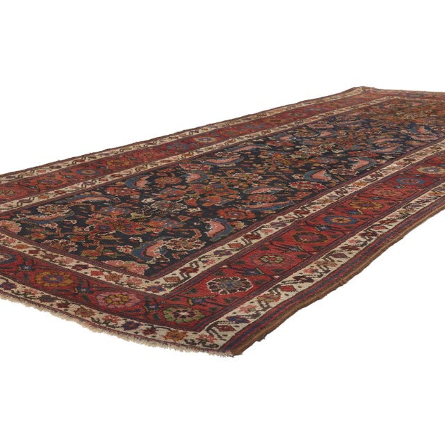 73304 Antique Persian Kurdish Rug, 04'05 x 10'00. Artisanal excellence meets subtle sophistication in this antique Persian...