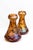 Amber-Orange Vases in Iridescent Molded Glass with Wavy Relief Decor from Pallme-König & Habel, Bohemia, 1900s, Set of 2 For Sale - Image 11 of 11