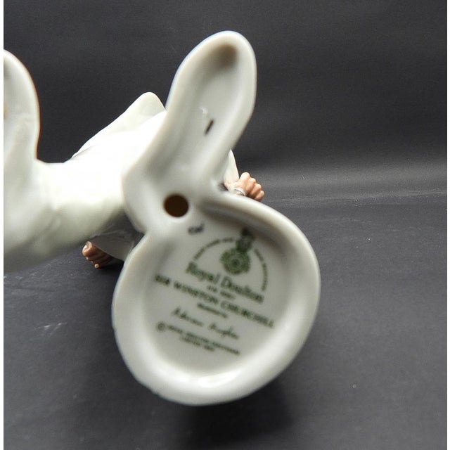 White Sir Winston Churchill British Prime Minister Royal Doulton Figurine 1984 H. N. 3057 For Sale - Image 8 of 8