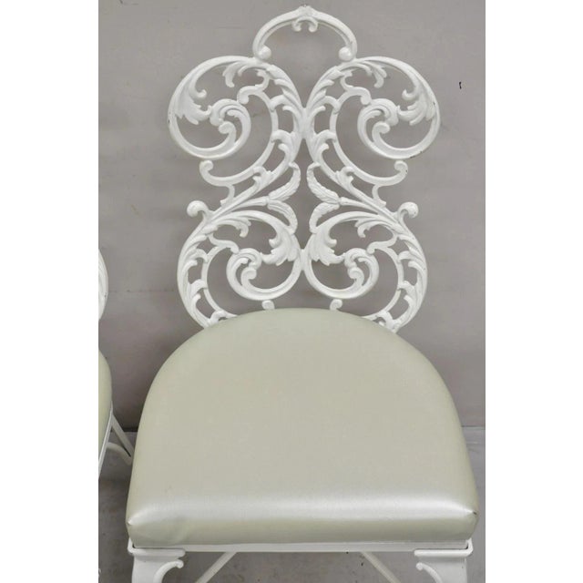 Vintage Art Nouveau Style Cast Aluminum Sunroom Patio Dining Chairs - Set of 3 For Sale - Image 12 of 12