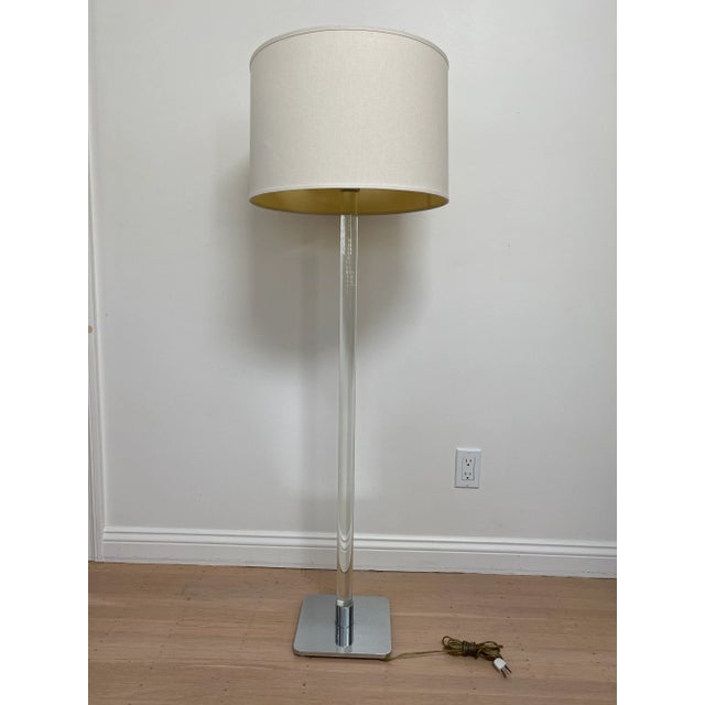 1970’s Chrome and Glass Rod Floor Lamp by Hansen Lighting Co. For Sale - Image 11 of 13