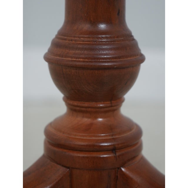 Vintage Benchmade Round Pedestal Cherry Dish Top Lamp Table For Sale - Image 4 of 13