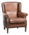 Dark Brown Sheepskin Wingback Lounge Chair For Sale