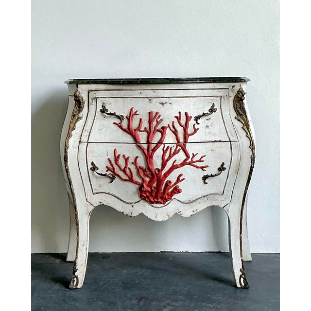 French Vintage Regency Coral Branch Commode For Sale - Image 3 of 12