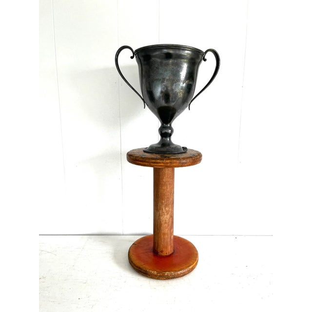Brown 1920s Wooden Textile Factory Spool For Sale - Image 8 of 11