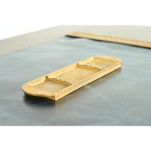 Early 20th Century Tiffany Studios New York Adam Pattern Bronze Doré Pen Tray For Sale - Image 5 of 12