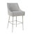 Metal Beatrix Pleated Light Grey Velvet Counter Stool with Silver Legs For Sale - Image 7 of 7