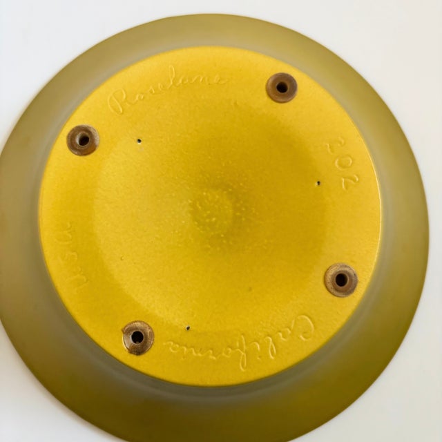 Textured Green Roselane Pottery Serving Bowl - Pasadena, California For Sale - Image 9 of 9