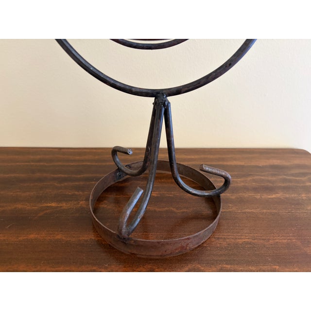 Black Vintage English Country Wrought Iron Garden Armillary Sundial For Sale - Image 8 of 11