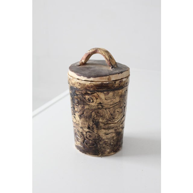 Vintage Handmade Studio Pottery Lidded Jar For Sale - Image 15 of 16