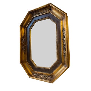 19th Century Scandinavian Octagonal Wall Mirror in Gilded Wood For Sale