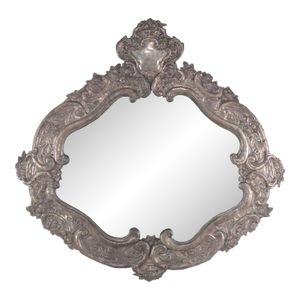 Spanish Colonial Silvered Metal Mirror, Peru, 19th Century or Earlier