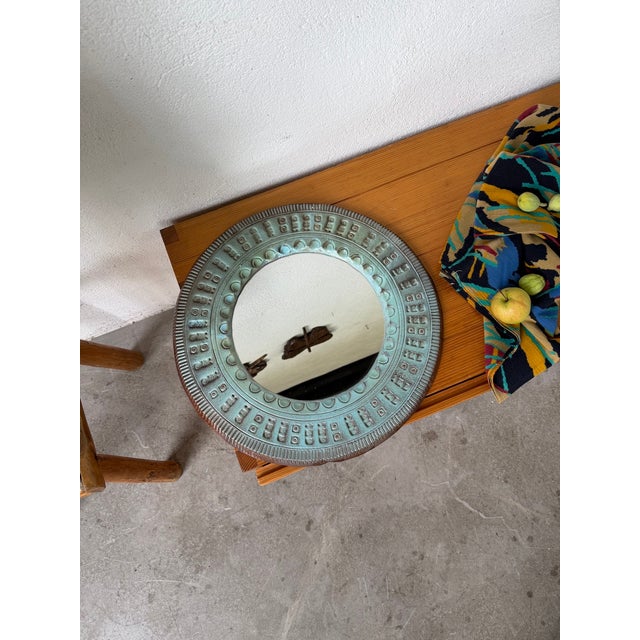 Vintage Italian Ceramic Art Mirror, 1990s For Sale - Image 13 of 18