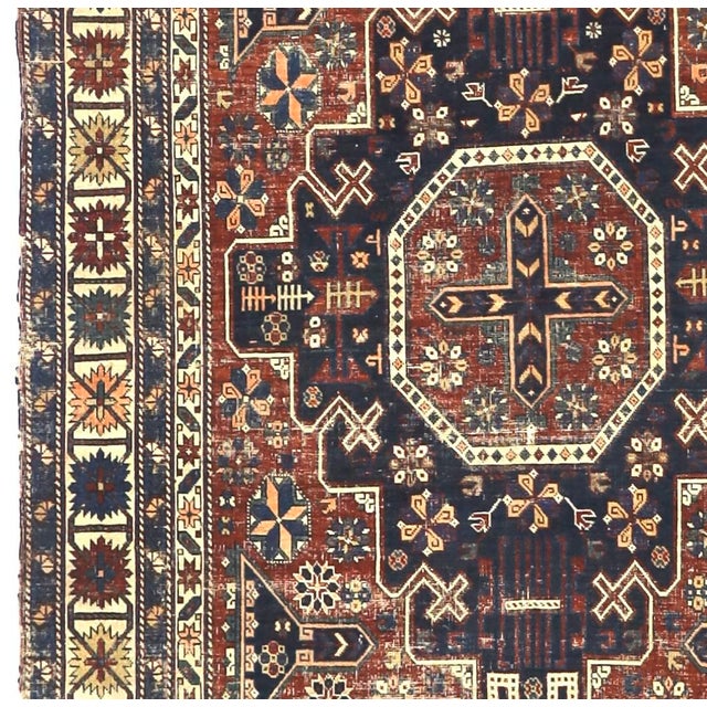 Late 19th Century Antique Caucasian Kuba Rug 4'6" X 9’11” For Sale - Image 5 of 6