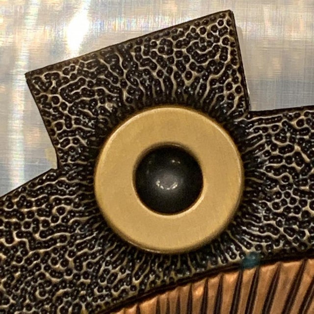 Copper Abstract Brutalist Brass Wall Sculpture, 1970s For Sale - Image 8 of 17