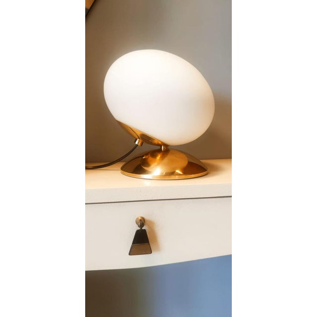 Gold Brass Light with Oval Glass For Sale - Image 8 of 18