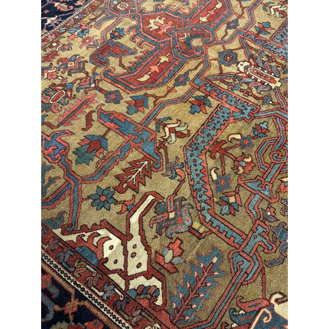 Brick Red Pasargad DC Persian Fine Hand Knotted Antique Serapi Rug For Sale - Image 8 of 8