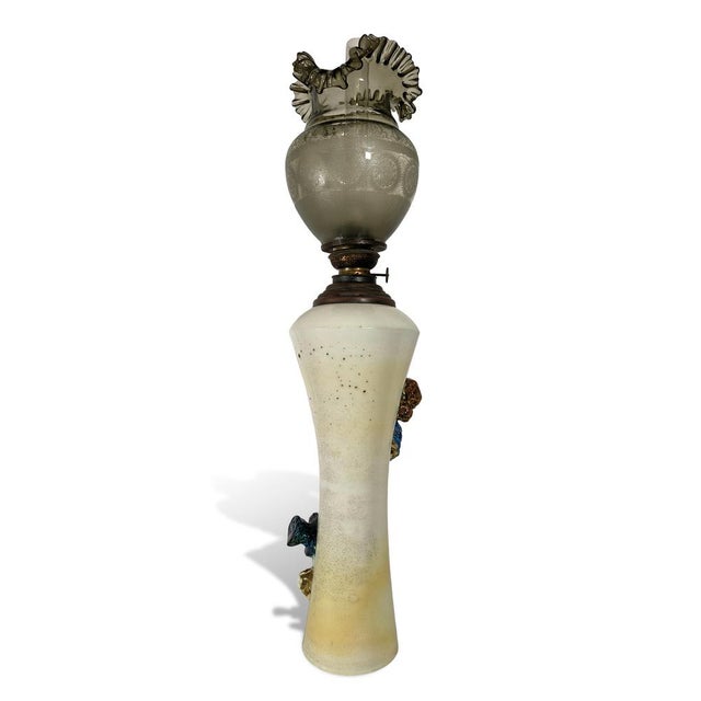 Early 20th Century Decorative Figural Ceramic and Glass Oil Lamp with Pulcinella For Sale - Image 4 of 11