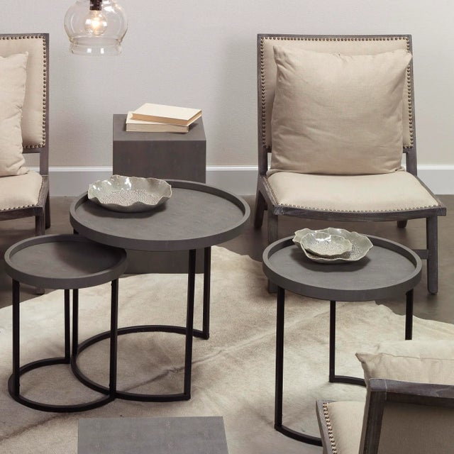 Lifestyle by JY Maddox Side Tables in Grey - Set of 3 For Sale In Los Angeles - Image 6 of 8
