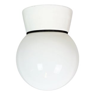 Vintage White Porcelain Ceiling Light, 1970s For Sale