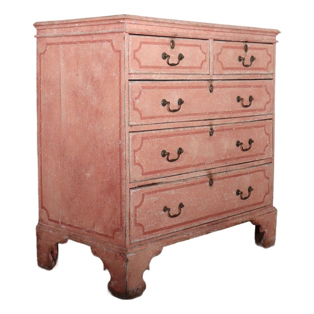 Antique English Painted Chest of Drawers, 1700s For Sale