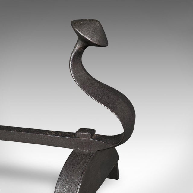 Large Antique Fireplace Set, English, Fire Basket, Andirons, Gothic, Edwardian For Sale - Image 11 of 12