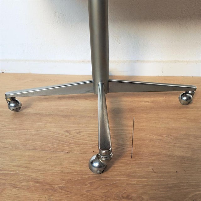 Vintage Side Table on Wheels, 1950s For Sale - Image 4 of 5