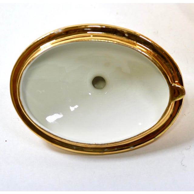 Mid-20th Century LeMieux China 24k Gold Encrusted Porcelain Teapot With Mint Green Band For Sale - Image 9 of 12