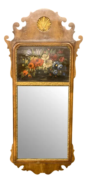 Queen Anne Revival Walnut Wall Mirror, 1920