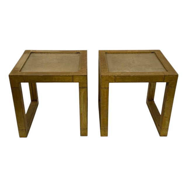 Spanish Cubic Side or Sofa Tables in Nickel and Brass in the style of Rudolfo Dubarry, 1970, Set of 2 For Sale