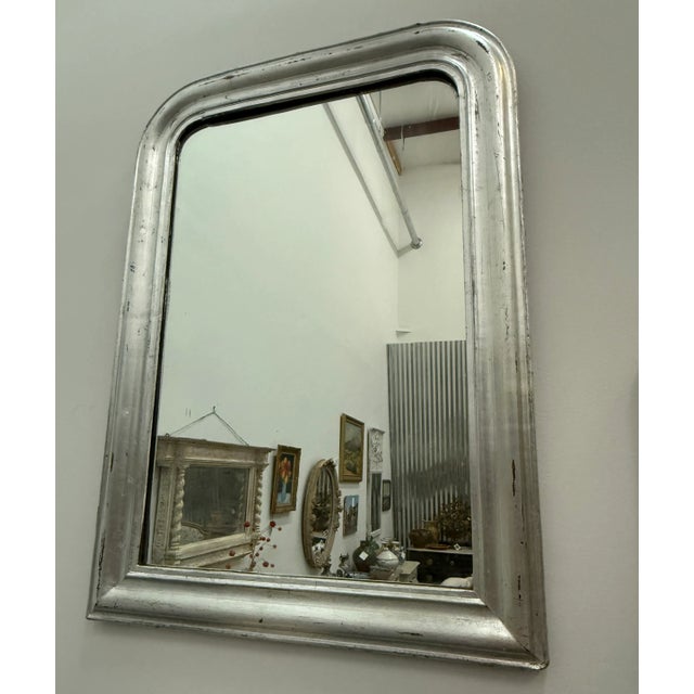 Louis Philippe Style Mirror With Silver Gilt Finish For Sale - Image 9 of 11