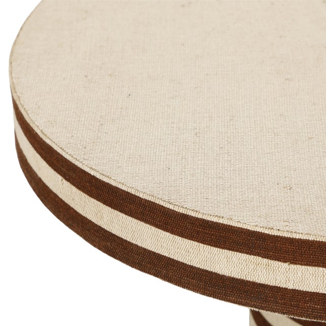 2020s Lyra Natural Striped Cotton Jute Contract-Grade Coffee Table For Sale - Image 5 of 6