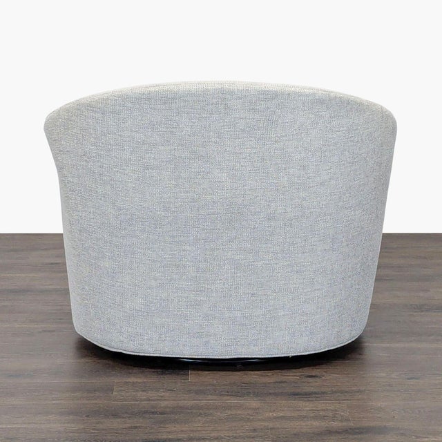 Macy’s Maylah Modern Light Gray Swivel Lounge Chair With Curved Back For Sale In San Francisco - Image 6 of 9