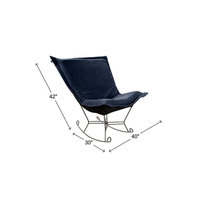 Textile Komodo Navy Puff Rocker and Frame For Sale - Image 7 of 7